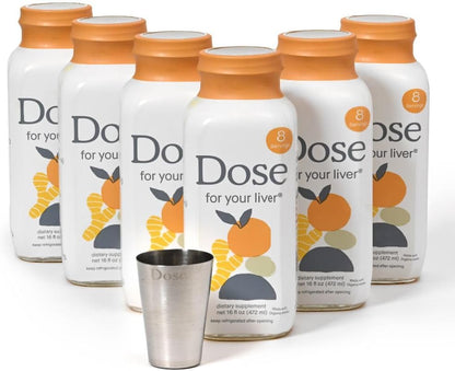 Dose for Your Liver Cleanse Detox & Repair, Made with Organic Milk Thistle Supplement with Turmeric, Dandelion, Ginger, and Orange, Supports Healthy Liver Function,16oz Bottle